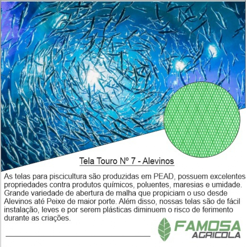 Tela Plastica para Engorda de Peixes Preço Goiatins - Tela Plástica para Alevinos