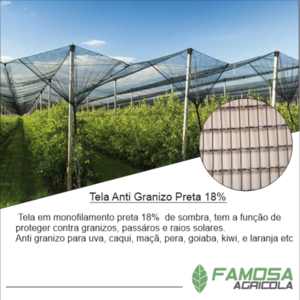 Tela Anti Granizo 18% Preta