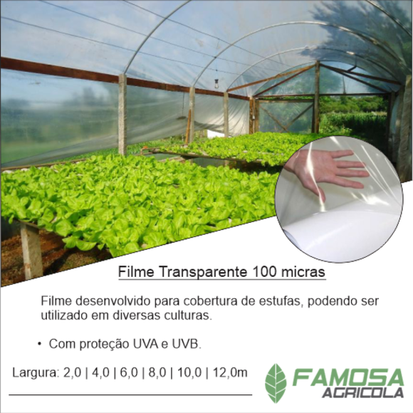 Filme Plástico Transparente 100 Micras 